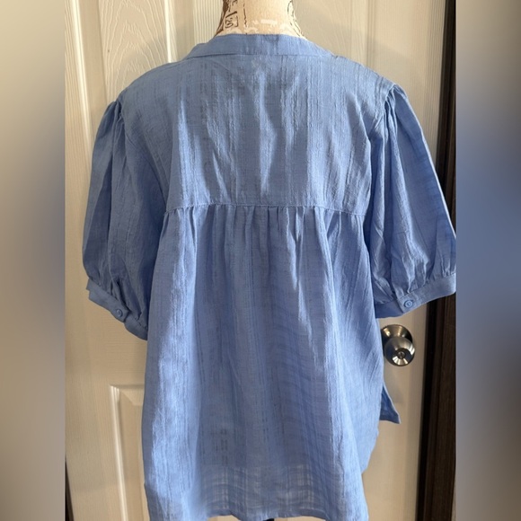 a.n.a Light Blue Button-Up Blouse - Picture 7 of 15